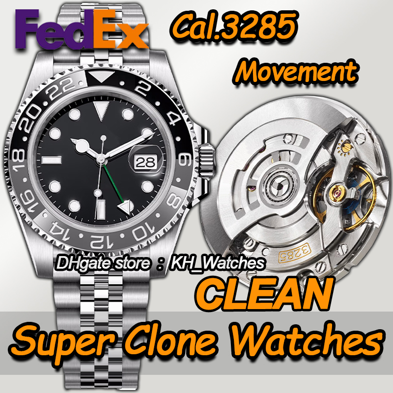 Clean Watches Men Designer Top V3 Supre Quality Factory Watch Automatic Cal.3285 Movement Ceramic Bezel Sapphire Luminous Diving 100M With Box