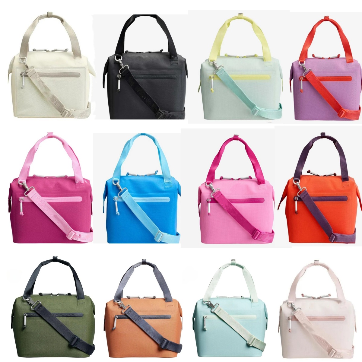 US Warehouse All Day Julienne Mini Soft Lunch Bag Box Recycled Polyester 10 Can 12 Hour Cooler Travel Cooler Bags With Zipper And Cross body Strap 082