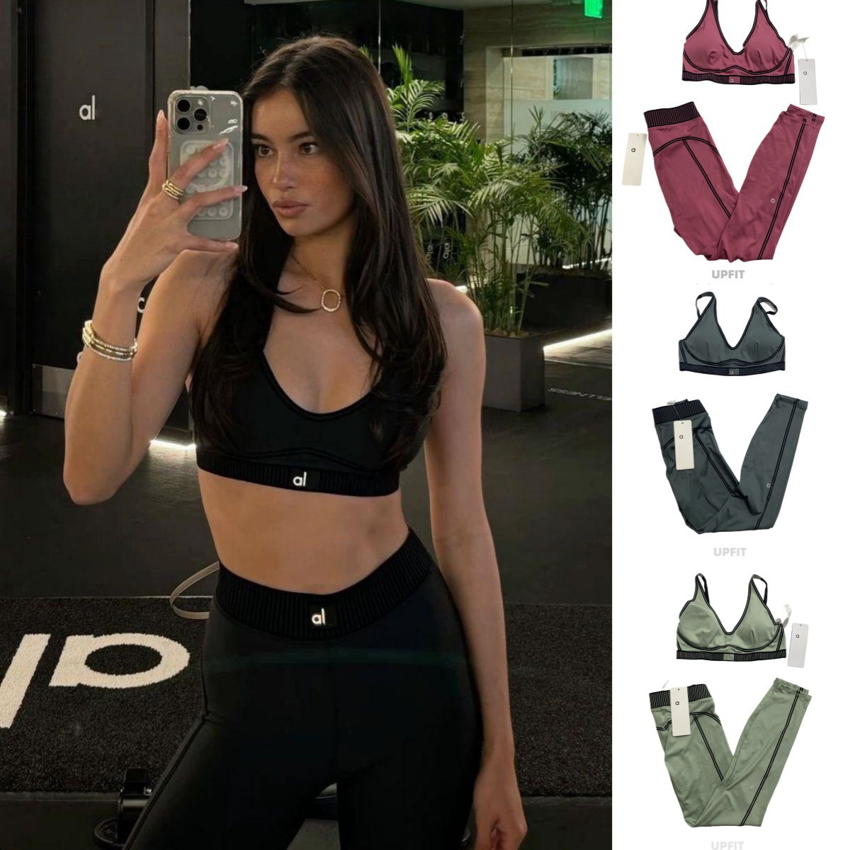 2025 5A New Yoga Sets Sports Heart Throb Bra+Leggings High End White Striped Pants Back Yoga Outfits Aloness Set Summer alosetly women clothes bra set suit