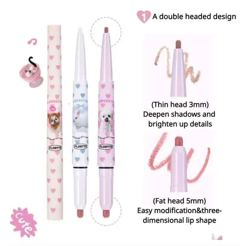 FLORTTE liner Pencil Natural Matte Lip Liner Cute Animals Lipstick Pen Lasting Lipliners Korean Cosmetic Kawaii Make Up X250702