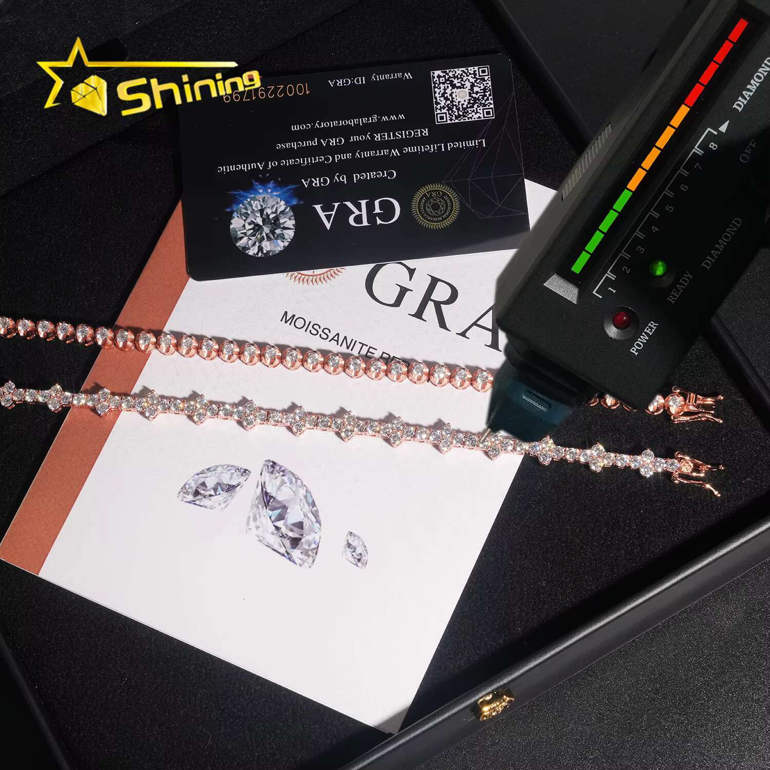 Hip Hop Luxury Jewelry 925 Pure Silver 3mm 4mm Cross Moissanite Tennis Bracelet Diamond VVS Moissanite Bracelet