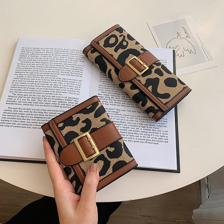Luxury Wallet Women's Leopard Print Tri-Fold Wallet Compact Short Purse Fashion Long Card Holder