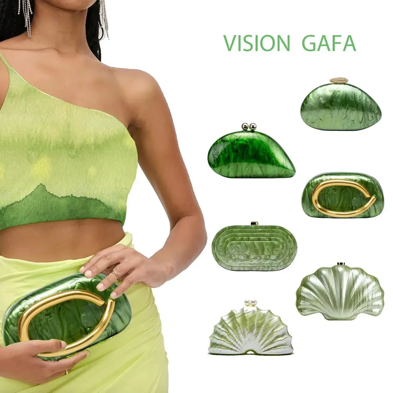 green Box Bag Mini Phone Women Acrylic Clutch Shoulder Handbags Marble Purse Evening Wedding Cocktail Beach 250628