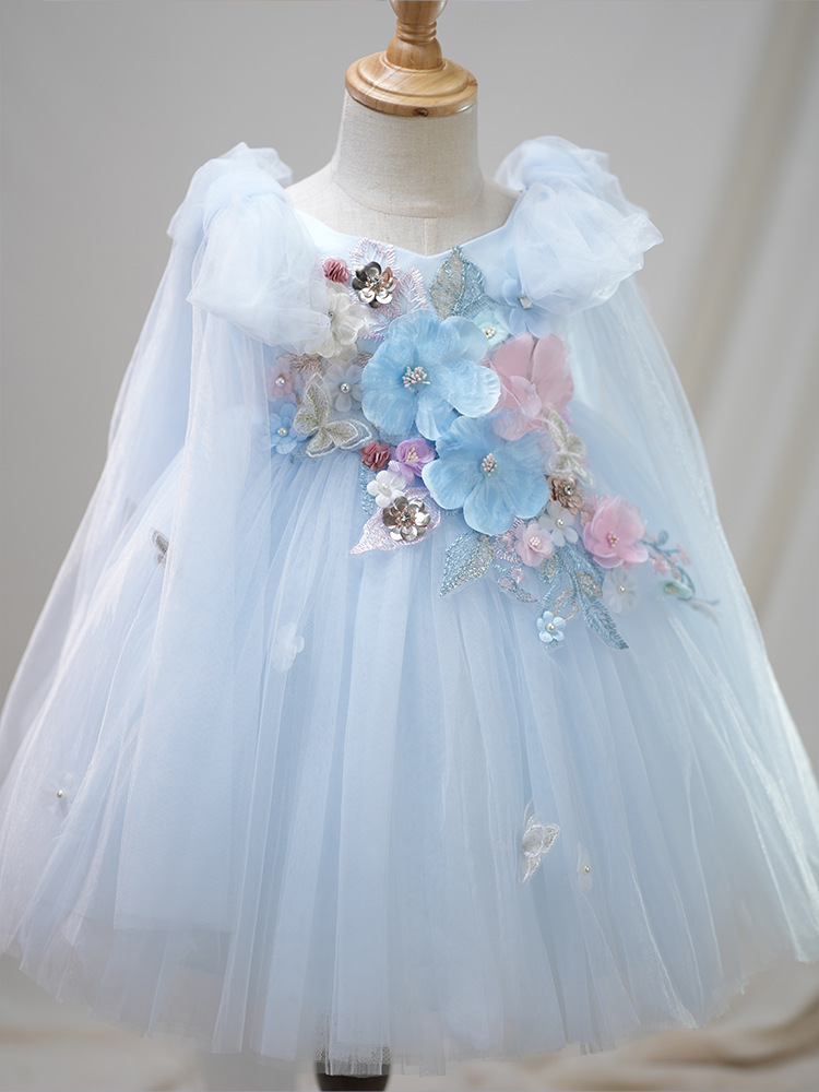 Customized Cute Colorful Flower Girl Dresses for Wedding 3D Butterfly Floral Girls Pageant Birthday Gown First Communion Dress Z250214