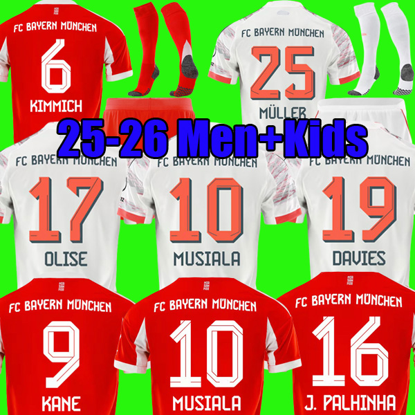 25 26 KANE soccer jerseys KITS MUSIALA DANKE BAYERNS GNABRY MUNICH COMAN DIER DAVIES KIMMICH football shirtS BaYErnmUNIch 2025 2026 Kids set