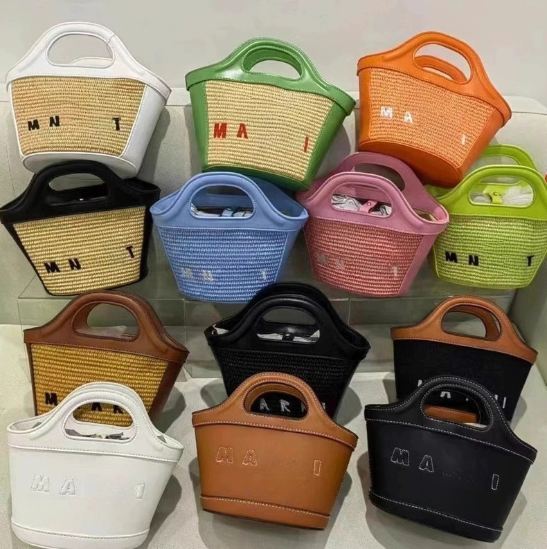 Vegetable basket handbag Raffia grass woven bag single-shoulder crossbody women's bag mini Summer beach bag luxury designer bag Straw Bag