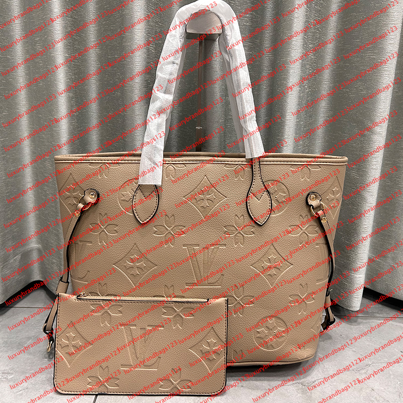 MM size 40156/M40995 2pcs/set Luxury Designer Bag Embossed Flower Women Handbags Shoulder Bags Composite Lady beach bag Clutch Tote Bag Purse Wallet