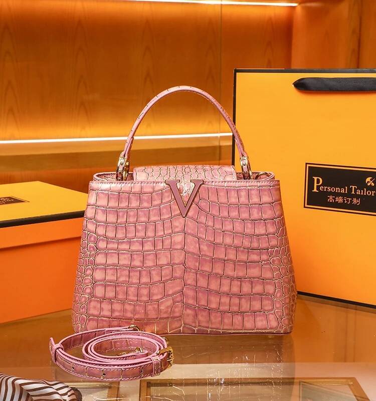 Niche Design Leather Women's 2024 Autumn New High-Grade Crocodile Print Shoulder Bag Handbag