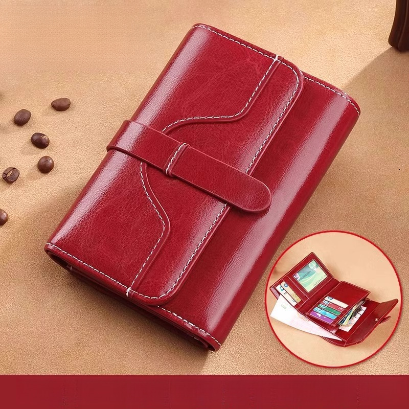 Designer Wallet New Women's Vertical Buckle Wallet Youth European and American Style Multi-Functional Multi-Card Slot Large Luxury bag Capacity D