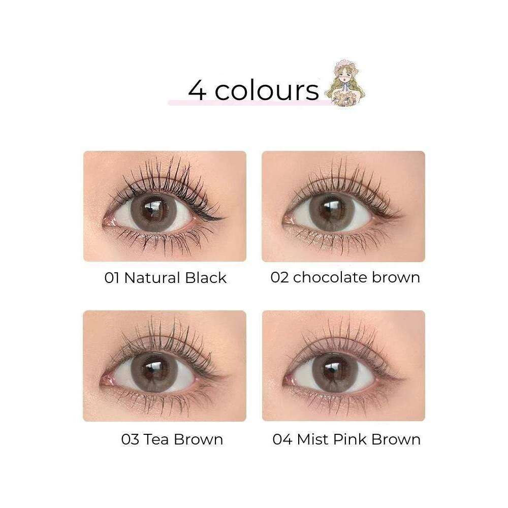 FLORTTE Natural Lengthening Long-Lasting Curling And Defining Mascara With Concave Double-Sided Brush Head