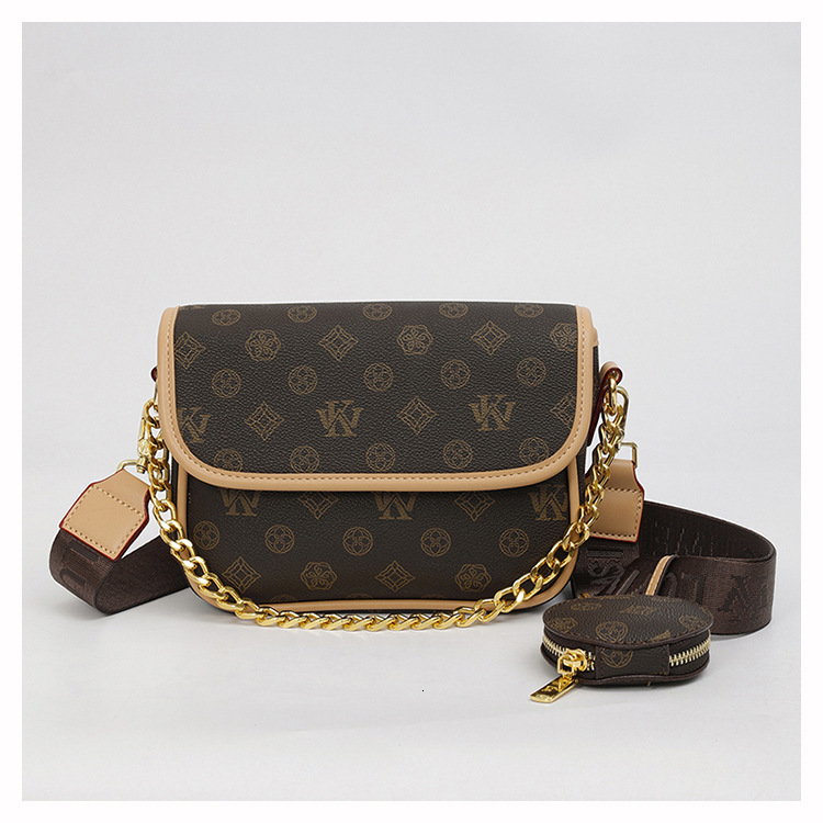 Free shipping designer High-End Fashion Wide Strap Small Square Bag for Women 2025 New Vintage Print Shoulder Bag Casual Crossbody Bag for Women