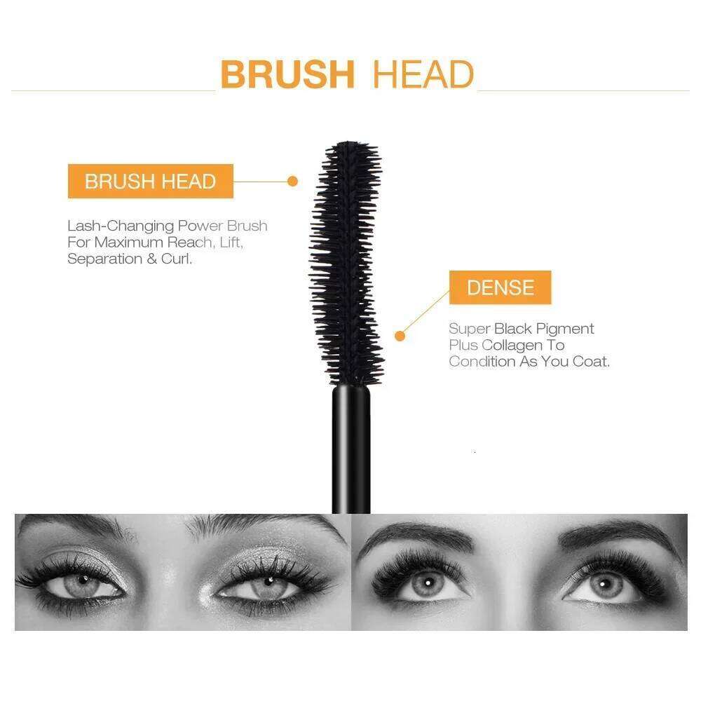 3D Lengthening Black Lash Eyelash Extension Eye Lashes Brush Beauty Makeup Long-wearing Gold Color Mascara X250703