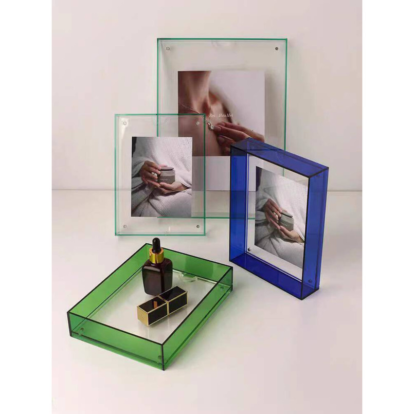 Acrylic Display Stand INS Transparent Simple Living Room Storage Ornament Double-Sided 6inch Photo Frame Creative Personality H260306