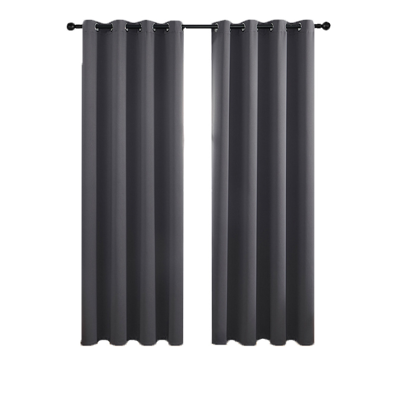 YL-35036 finished curtain blackout bedroom living room balcony sun protection heat insulation gray simple hook type high precision curtain wholesale