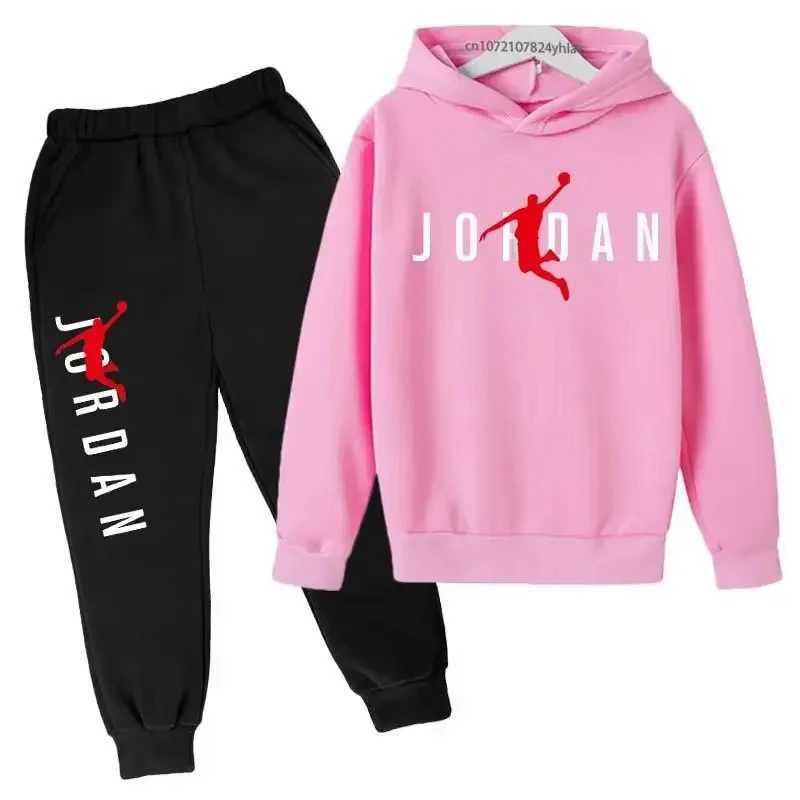 Kids Leisure Letter Print 2pcs Hoodie+Pants Tracksuits 3-13 Years Boys Girls Spring Autumn Outfits Streetwears Children Clothes z250703O295
