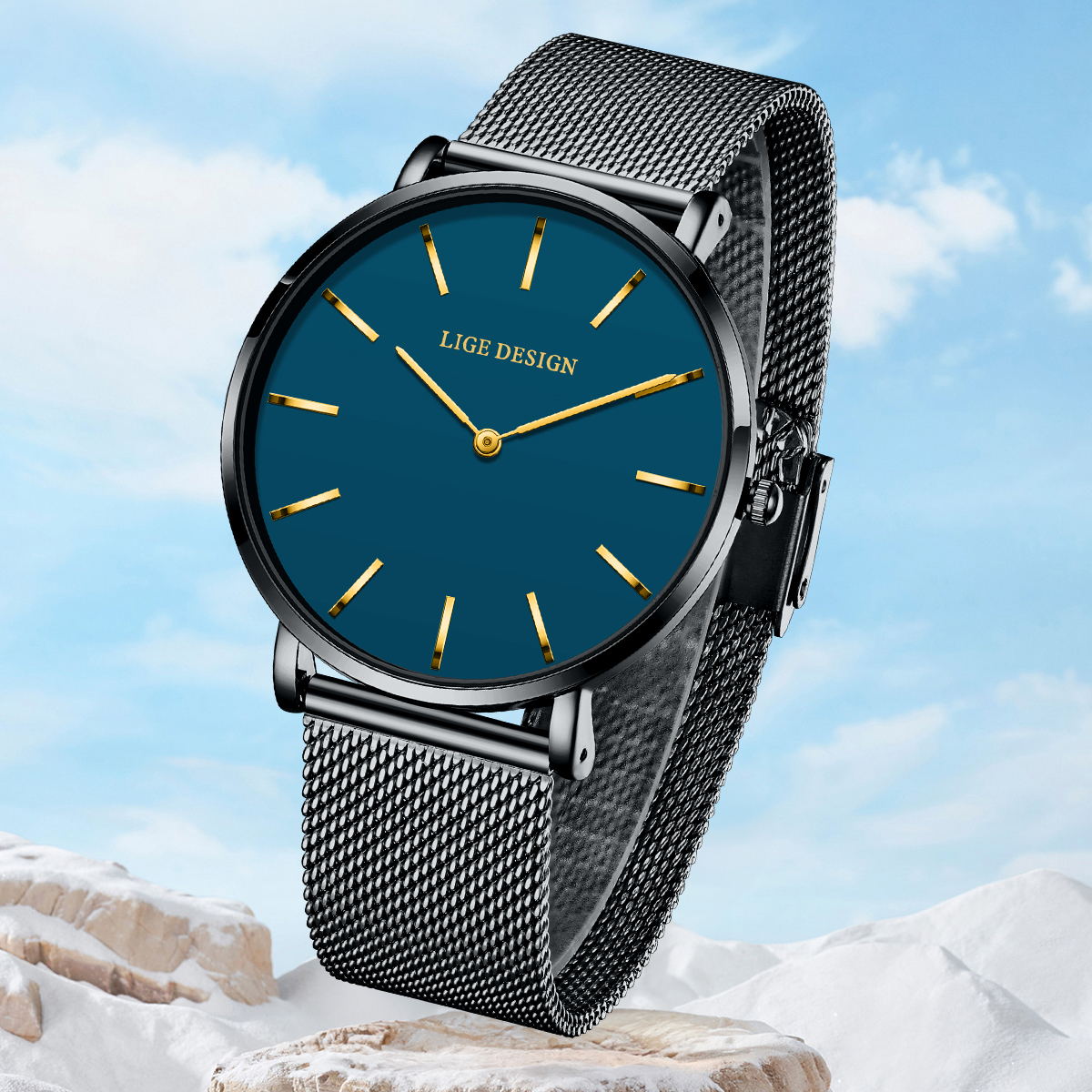 LIGE watch men's universal watch men's and women's same holiday gifts High-end watches, waterproof watches