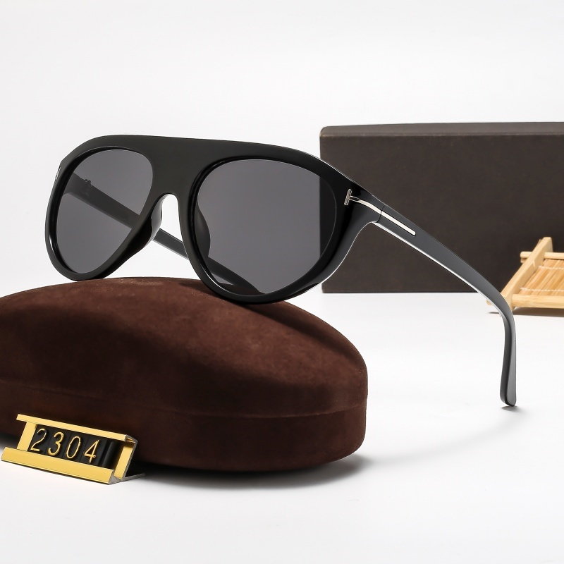 Brand Designer Sunglasses Metal T Big Frame For Men Women Sunglass Luxury UV400 Eyewear Driver Fashion Goggle ladies vintage Eyeglasses With Box 7 Colors FT2304