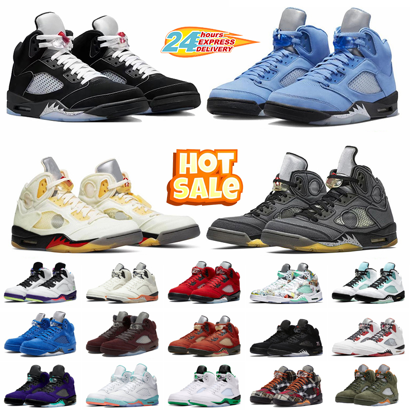 Basketball Shoes Classic Flat 5s Sports Shoes Men University Blue Top3 Green Bean Black Metallic Moonlight What The Aqua Red Trainers Walking Sneakers 36-47