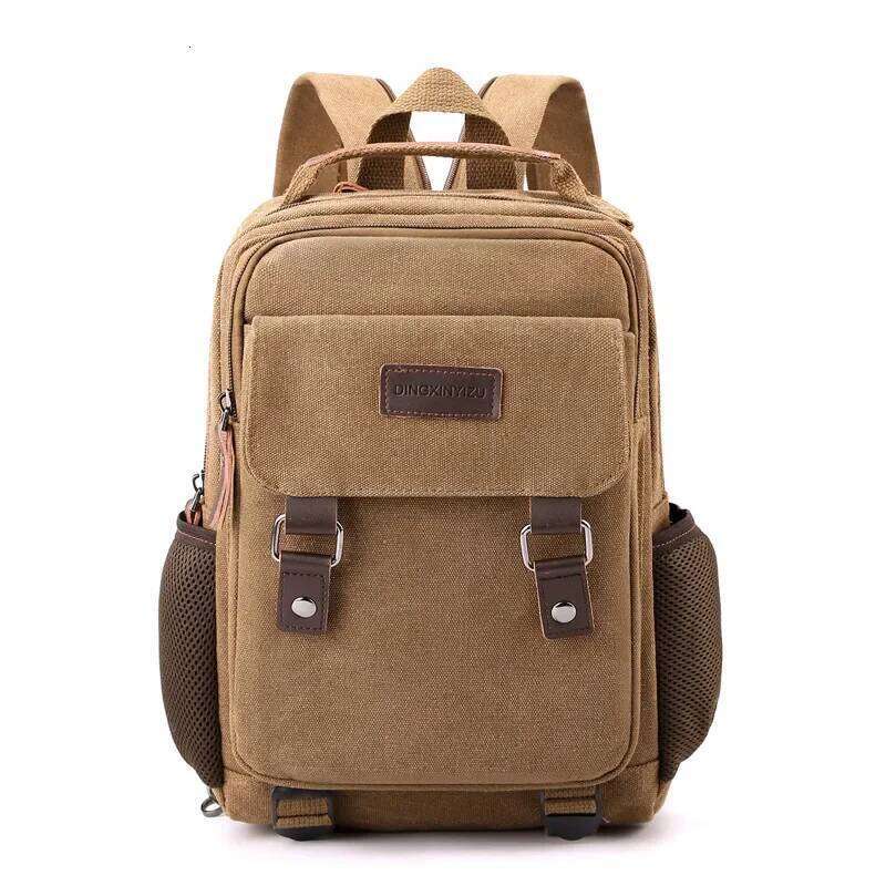 Small Mens Canvas Casual Backpacks for Men 2023 Mini Male School Bag Rucksack Man Multi-function Crossbody Bags Travel