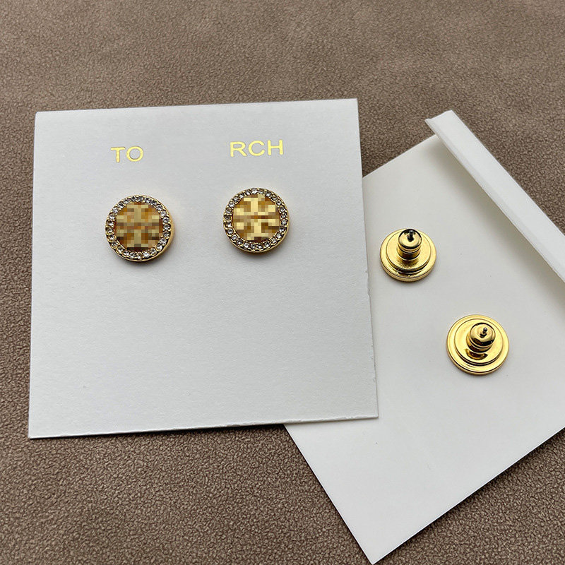 Letter 18K double T earrings Lady designer earrings diamond Stud Fashion Classic Elegant Rose earrings Designer jewelry for wedding