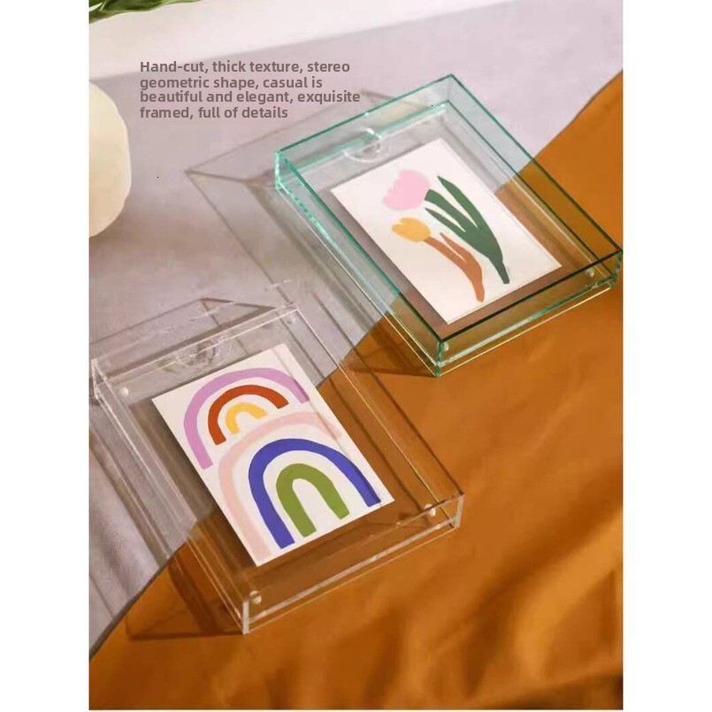 Acrylic Display Stand INS Transparent Simple Living Room Storage Ornament Double-Sided 6inch Photo Frame Creative Personality H260306
