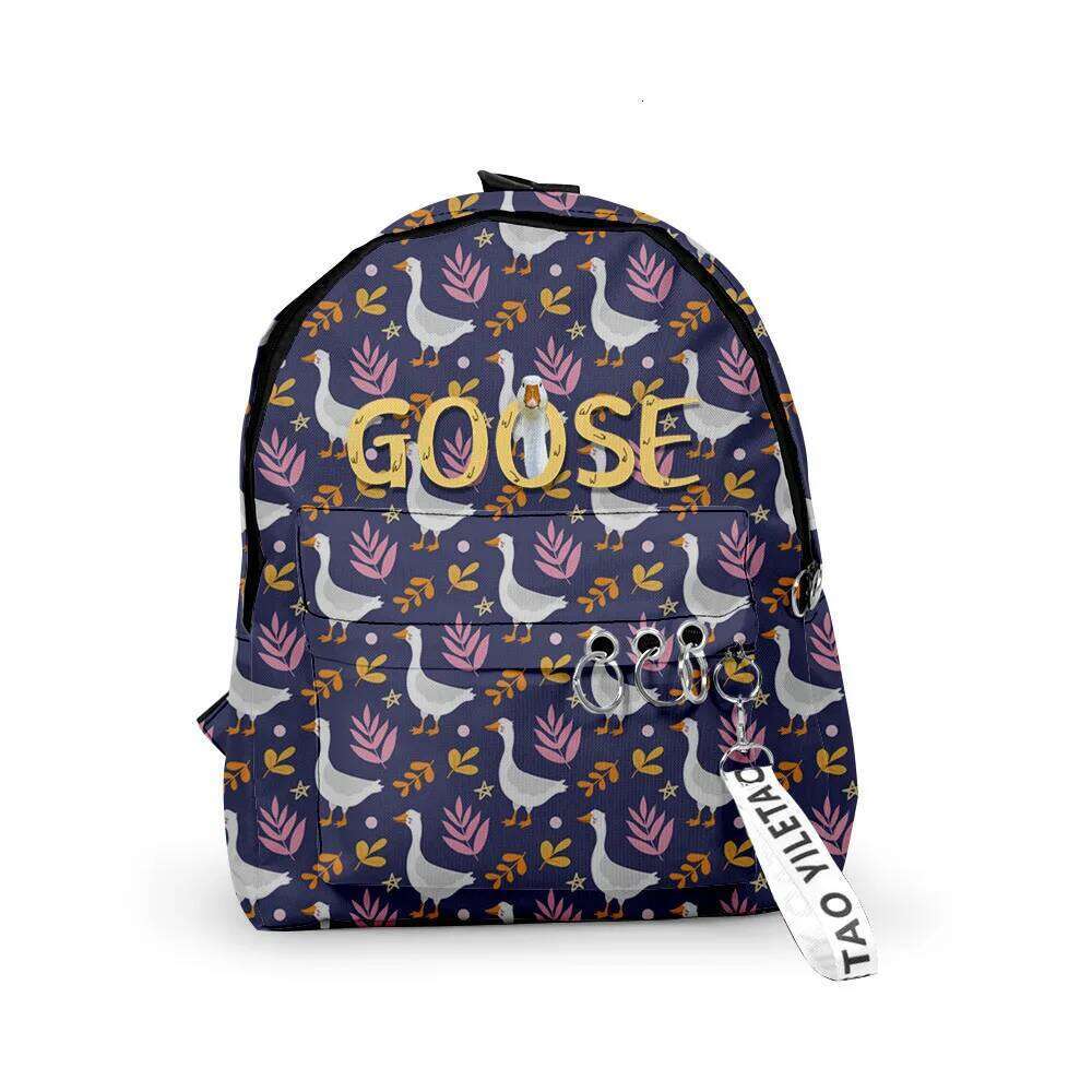Fashion Novelty Goose element Boys/Girls pupil School Bags 3D Print Keychains Oxford Waterproof Cute Small Backpacks