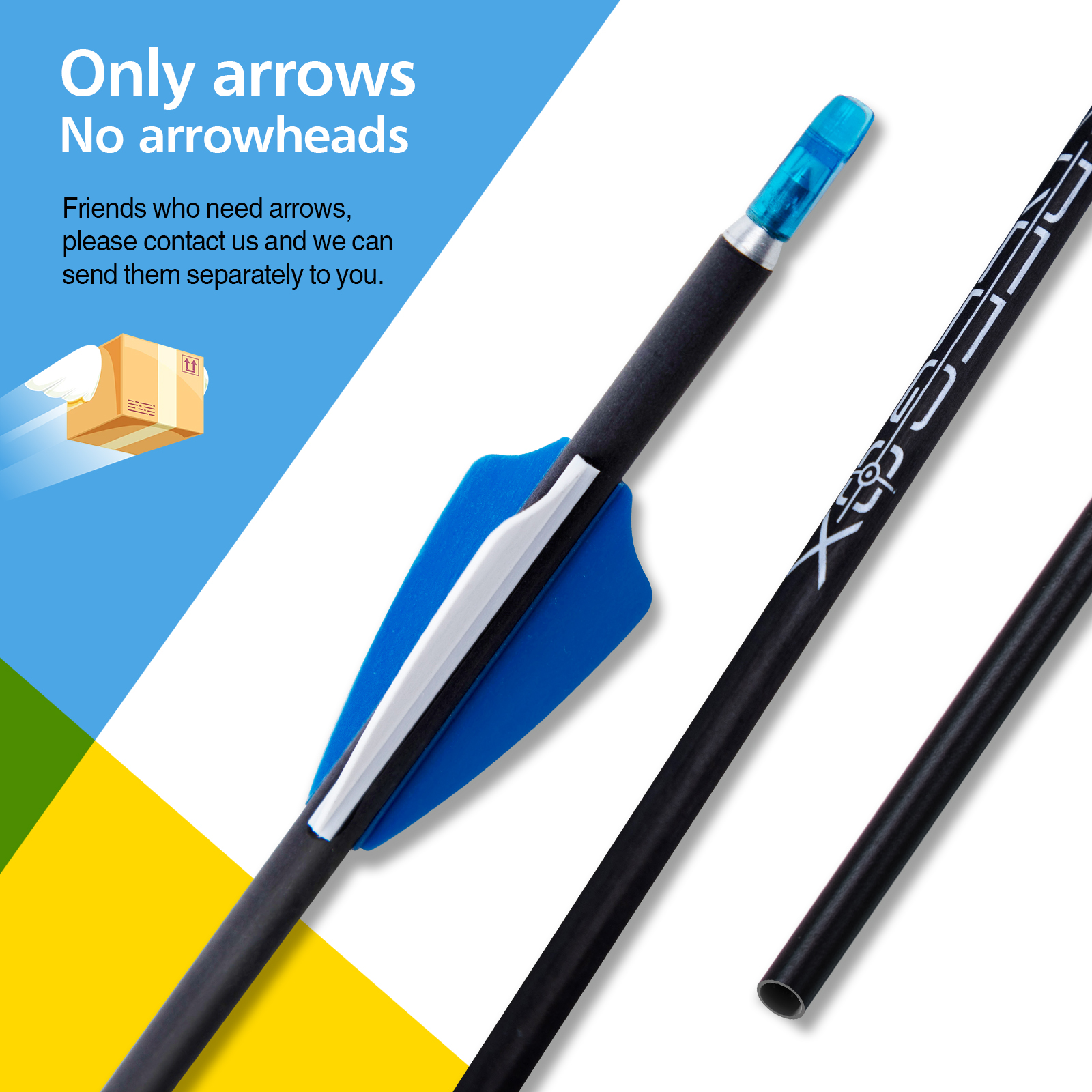 31inch Archery Arrows without Arrowheads Carbon Targeting Arrows 4.2mm Training Arrows for Recurve Bow & Compound Bow Spine 350-1500 Arrows (12Pcs)
