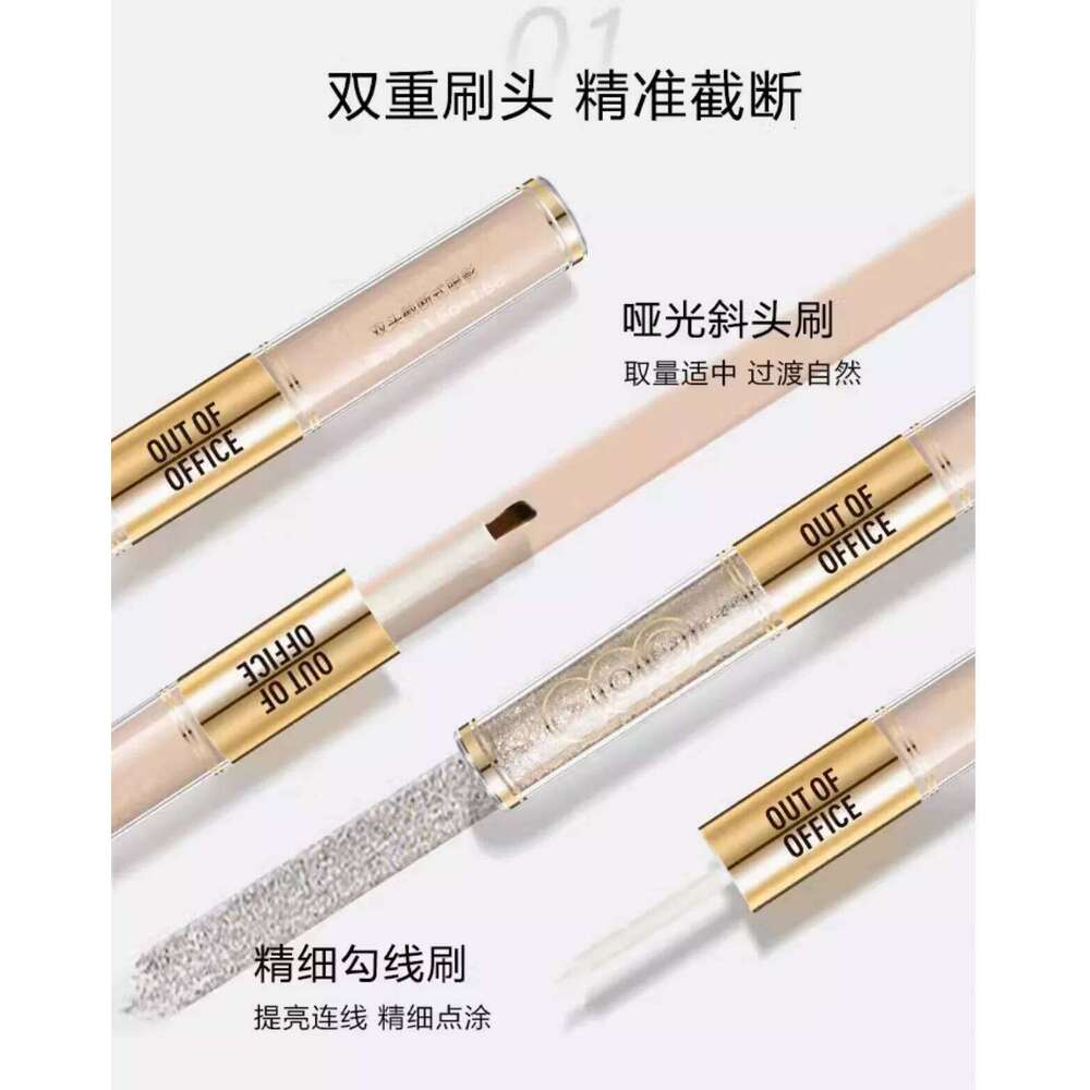 OUT OF OFFICE OOO Double Effect Liquid Eyeshadow Matte Glitter Fine Dia Eye Shadow Brighten OutOfOffice Makeup Cosmetics X250703