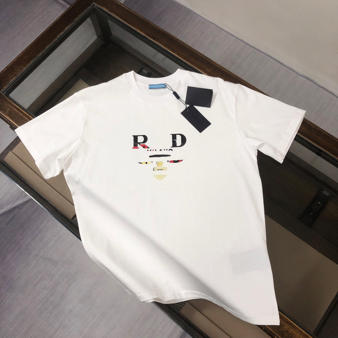 P radat shirt Designer Mens Tshirts Clothes Fashion Cotton Couples Tee Casual Summer Men Women Clothing Short Sleeve Tees Classic Letter T shirts plus size XS-L 66Xc