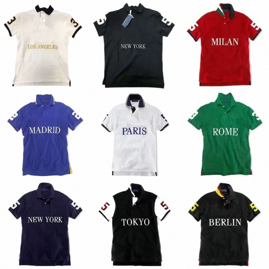designer Polos Shirts Mens T Shirt Men City Name ITALIA Chicago New York Short Sleeve Cotton Casual 5XL Fash