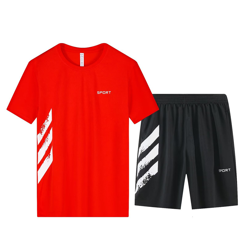 Short Sleeve Unisex Casual Quick-Dry Clothing Set Women Outdoor Thin Loose Sports Suit Spring Autumn Men