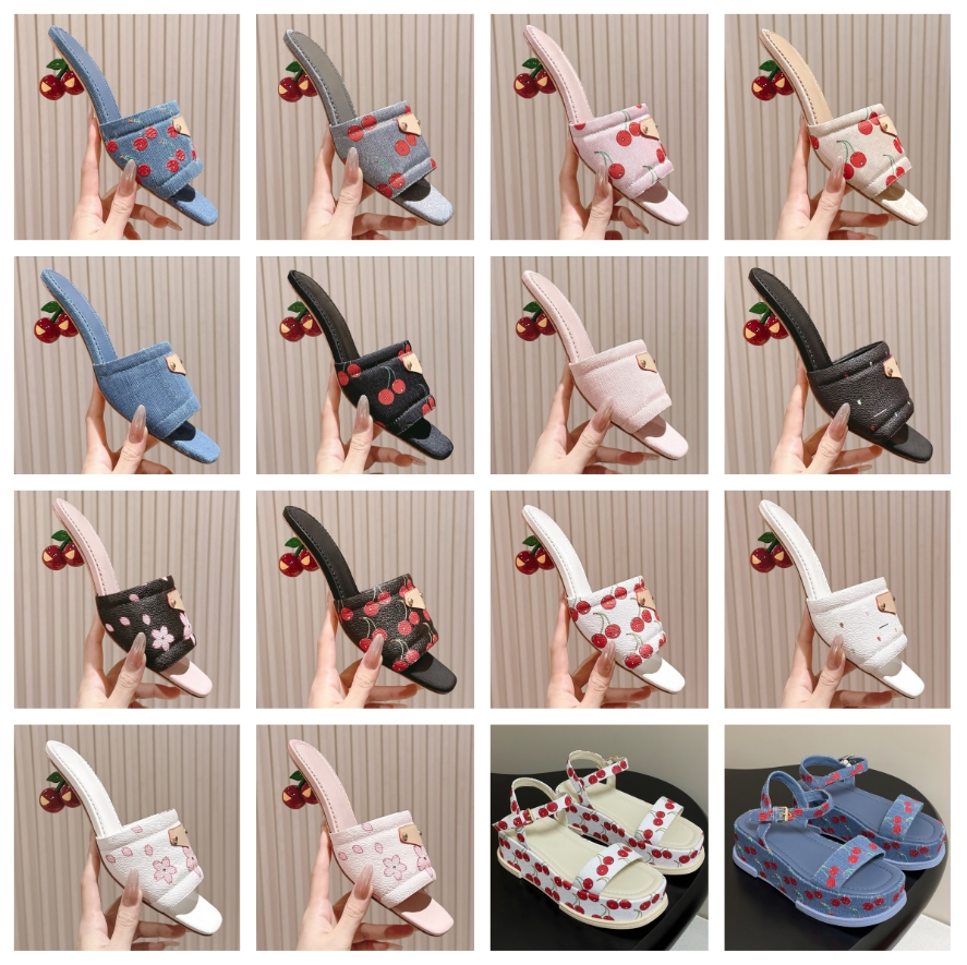 Sandal Womens Sliders Denim Slipper Designer Sandale Summer Beach Ballet Flat Shoe 31774