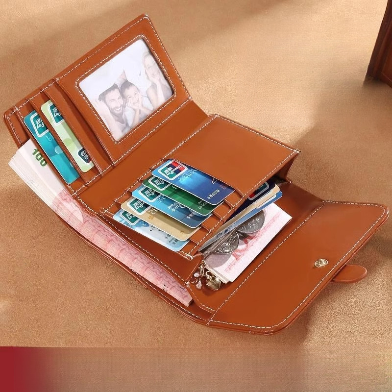 Designer Wallet New Women's Vertical Buckle Wallet Youth European and American Style Multi-Functional Multi-Card Slot Large Luxury bag Capacity D