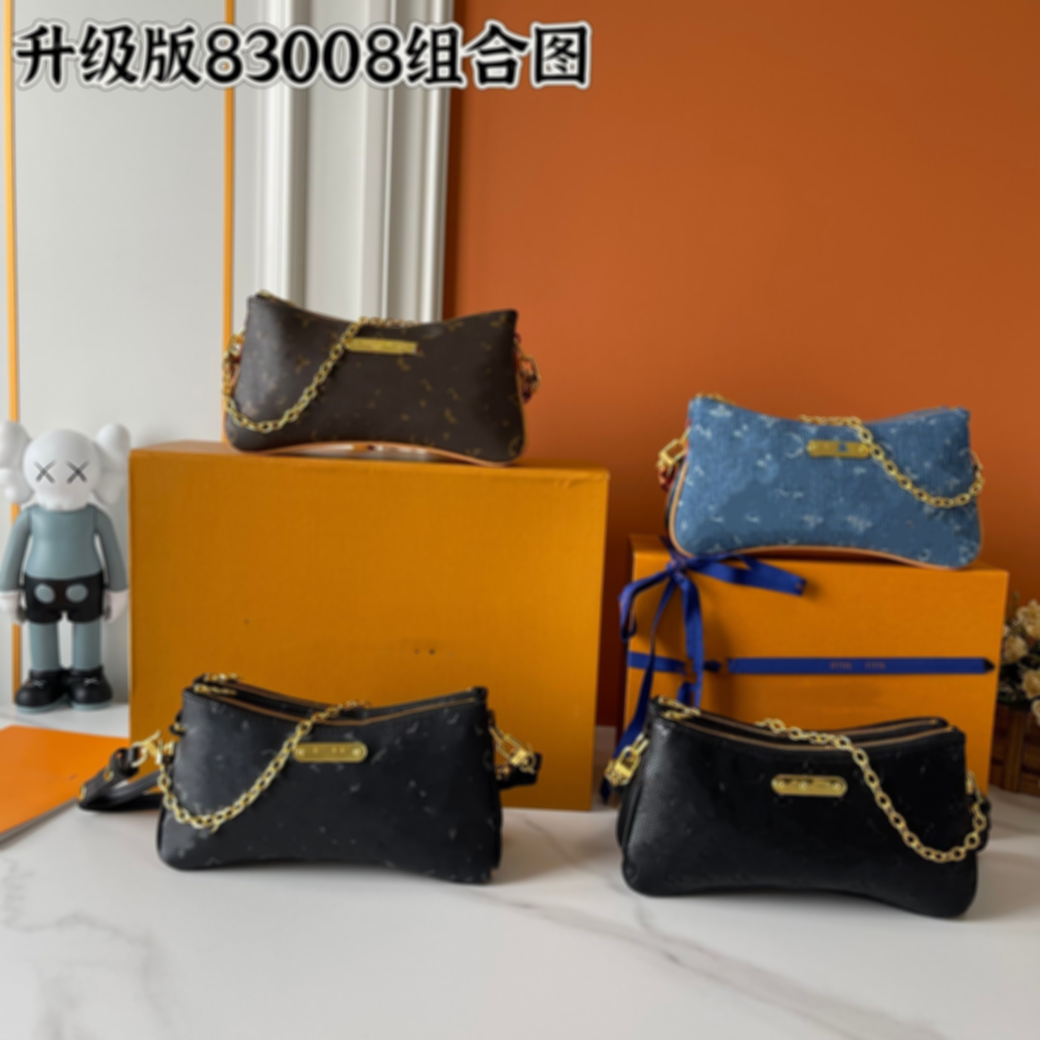 25ss M83008 Denim monogram blue denim mahjong Designer shoulder New Fashion small square single-shoulder crossbody bag handbag