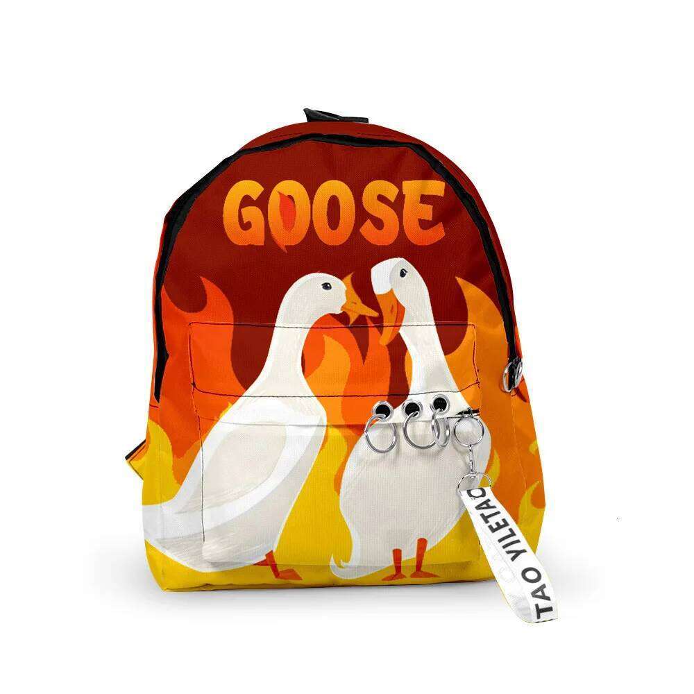 Fashion Novelty Goose element Boys/Girls pupil School Bags 3D Print Keychains Oxford Waterproof Cute Small Backpacks