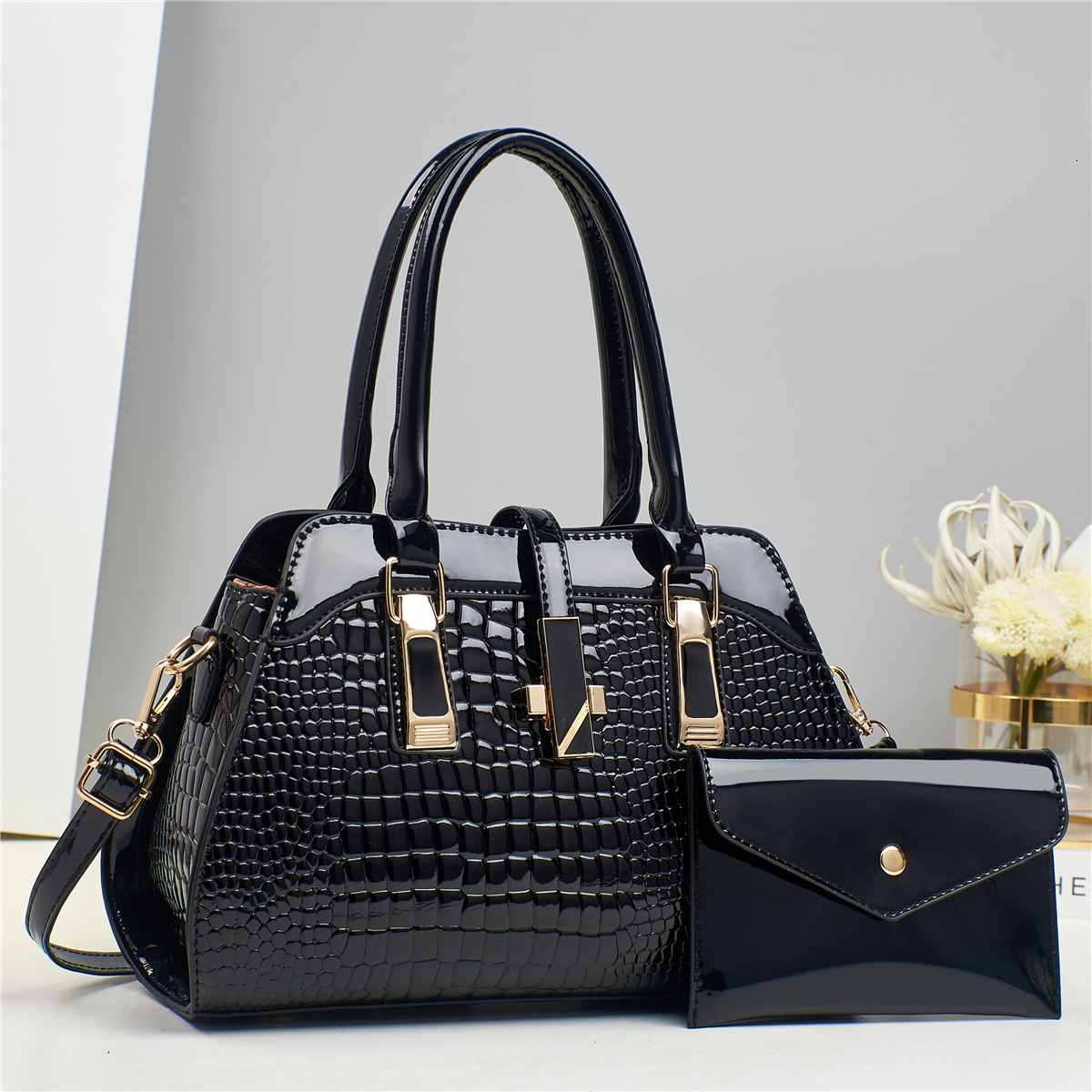 Women's Luxury bag Handbag Designer Bag Platinum Glossy Leather Tote Bag Mother Bag Crocodile Pattern Shoulder Bag Crossbody Bag Bags