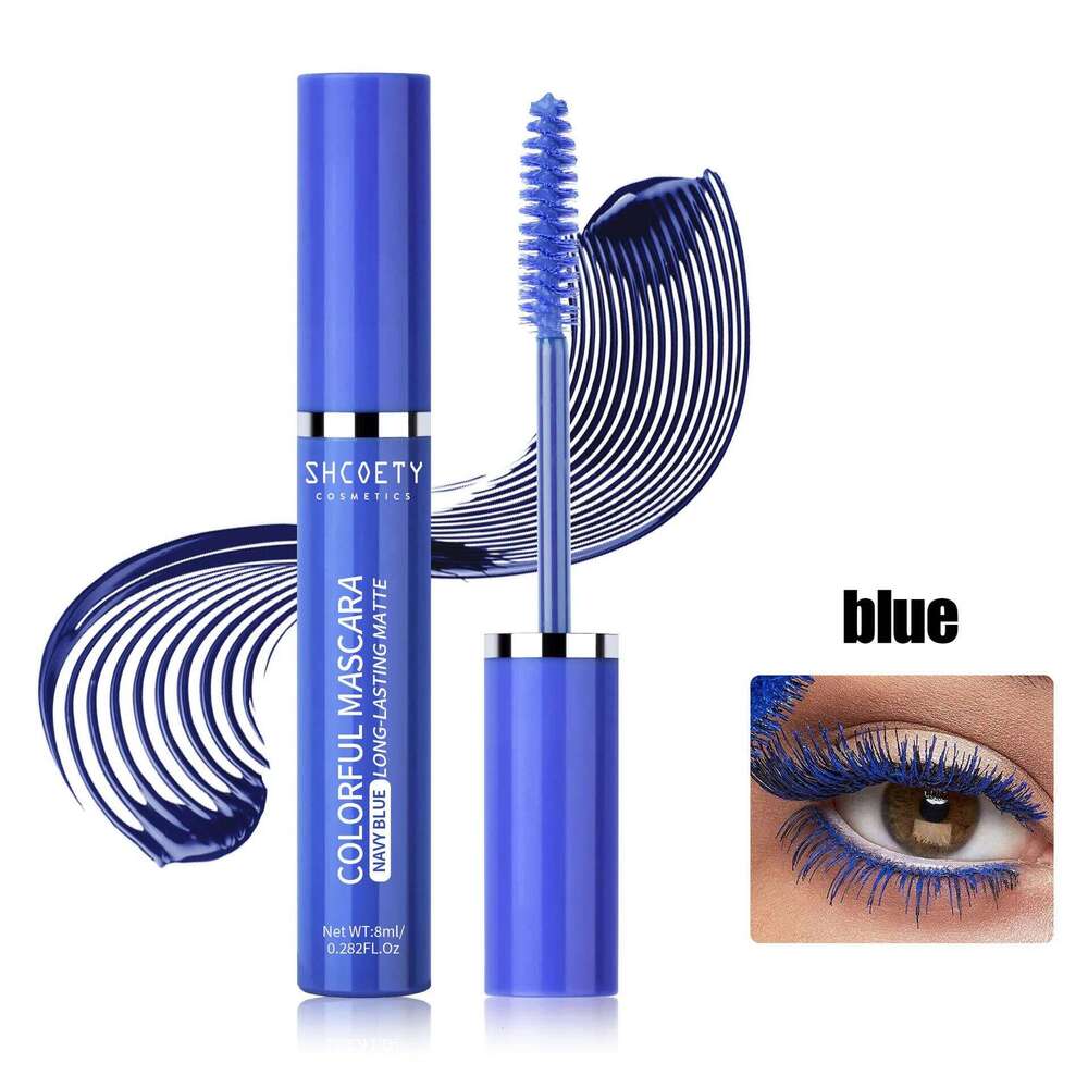 Blue 5D Curling Thick Mascara Long-wearing Waterproof Colorful Fast Dry Eyelash Extension Eye Lashes Christmas Stage Makeup X250703