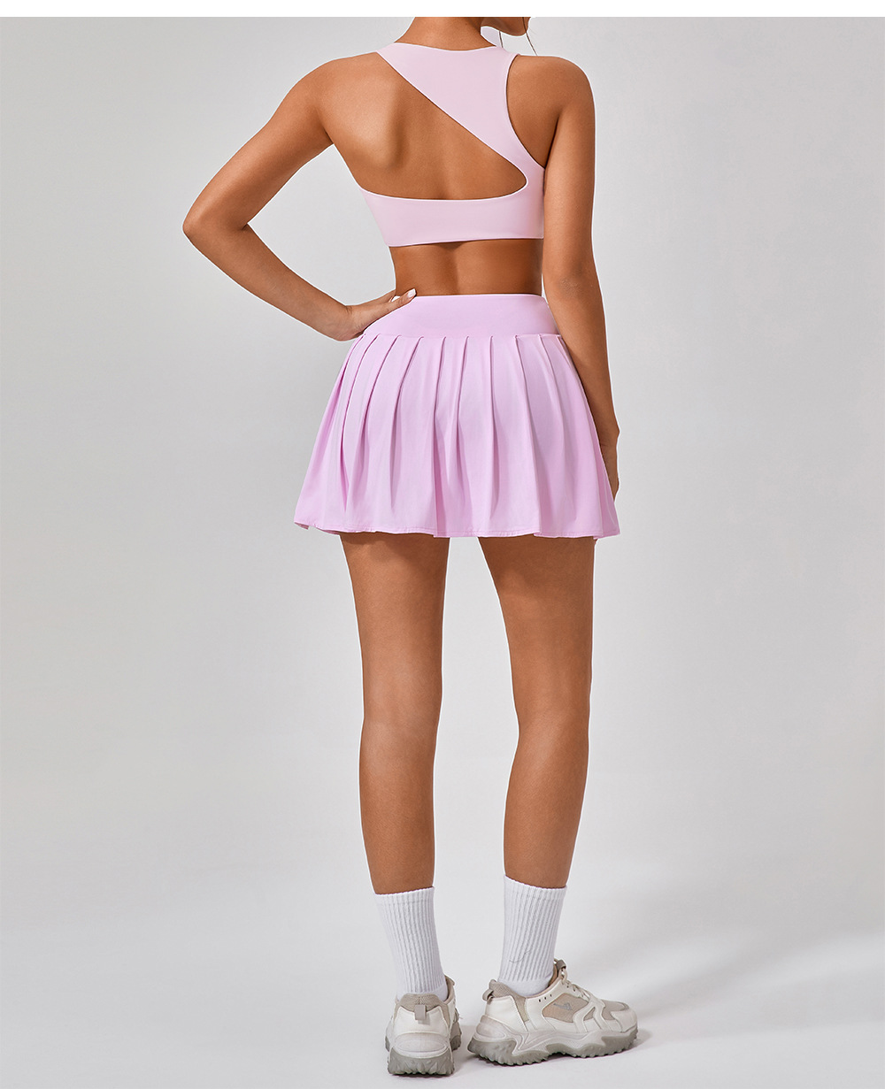 XX703 Women Yoga Two Piece Sets Suit Fitness Skirts Sports Sun Protection Jackets Zipper Coat Elastic Sportswear Gym Suits Workout Tracksuits YW306+KW