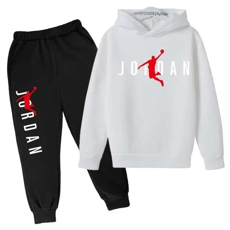 Kids Leisure Letter Print 2pcs Hoodie+Pants Tracksuits 3-13 Years Boys Girls Spring Autumn Outfits Streetwears Children Clothes z250703O295
