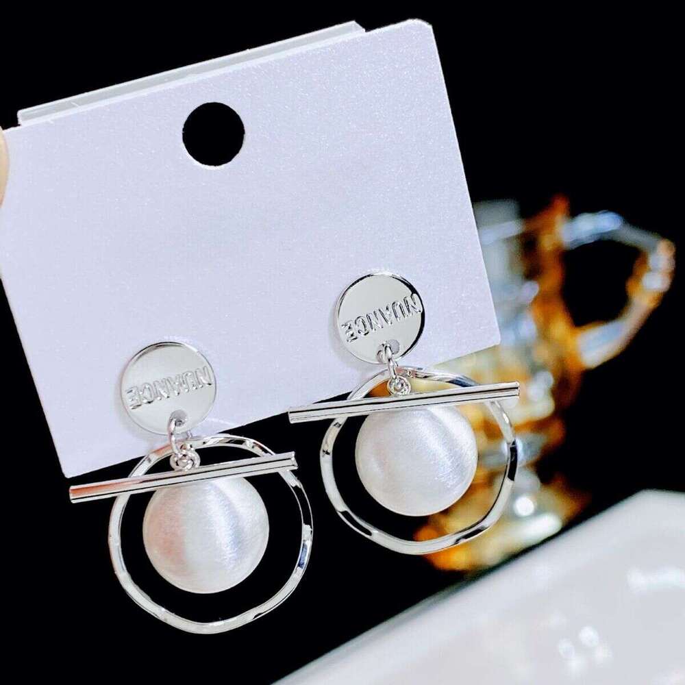 Kanamina Round Brushed Ball Earrings for Women - Stainless Steel Needle, Elegant Fashion Jewelry H260202
