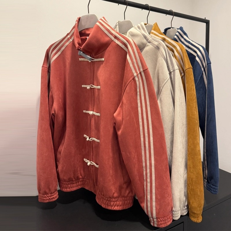 2025ss new casual individual and fashionable silk new Chinese-style stand-up collar button-button jacket classic loose Tang suit jacket for men