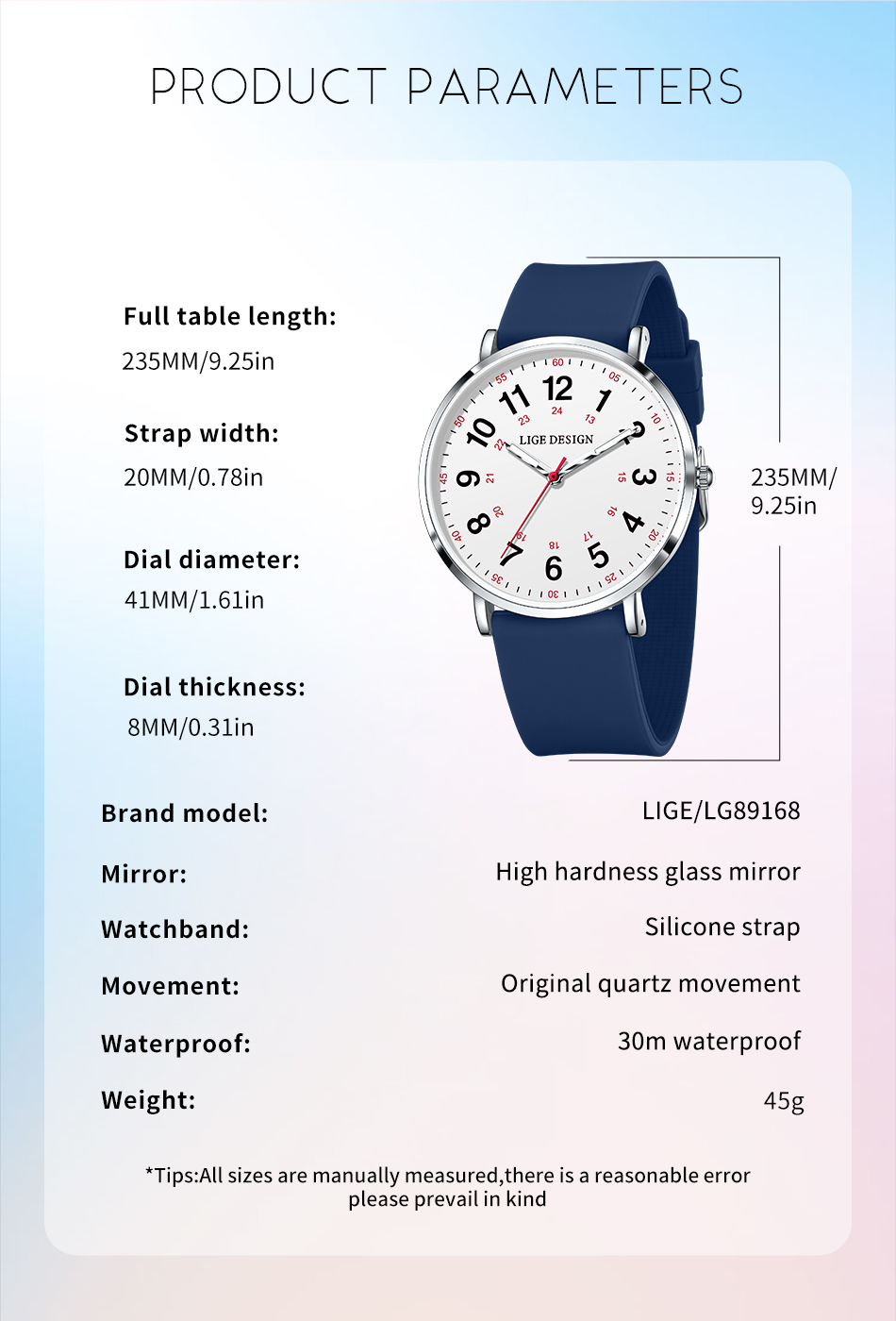 LIGE top brand quartz watches, exquisite ladies' watches, silicone straps, ultra-thin cases, wristwatches, birthday gifts, festival presents, stu