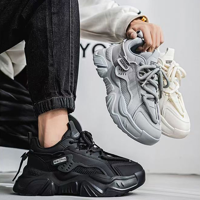 Designer casual shoes men's and women's triple white black pink gray beige sports shoes leather nylon printing platform