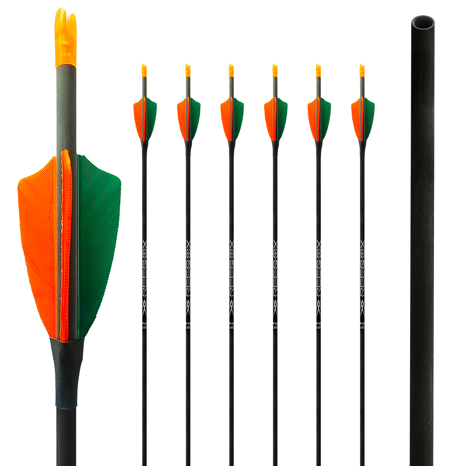 Carbon Hunting Arrows 31inch Archery Training Arrows Without Arrowheads Turkey Feathers 4.2mm Targeting Arrows for Bow Spine 350-1500 (6Pcs)