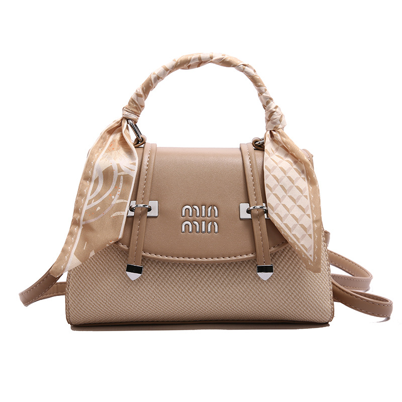 Hot selling 2025 new design large capacity fashionable popular women's silk scarf handbag retro versatile letter print single shoulder tote bag f