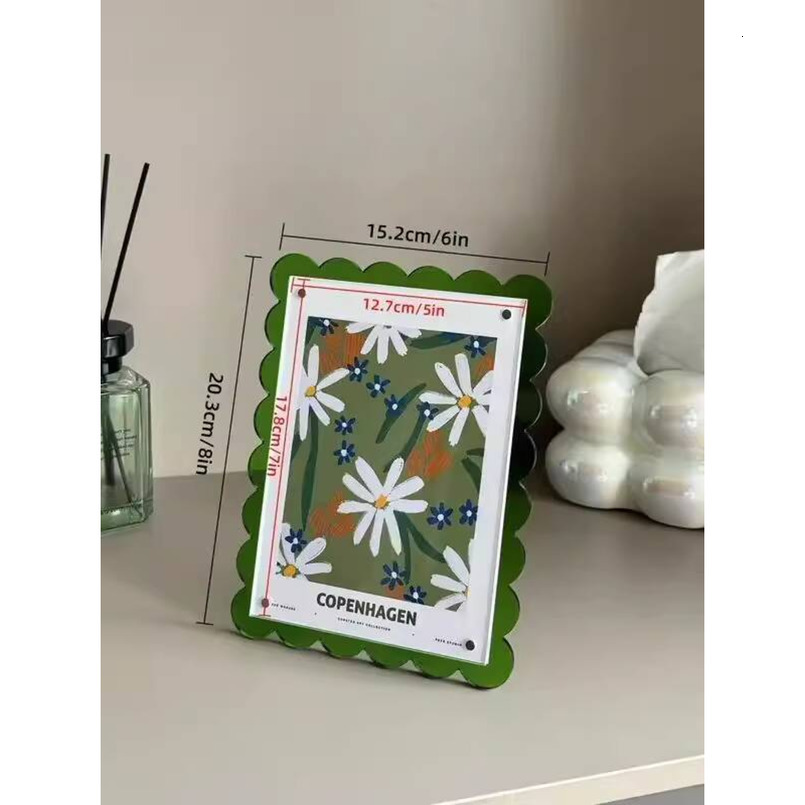 Acrylic New Product Fan-Shaped Lace Photo Frame Creative Refrigerator Magnet H260306