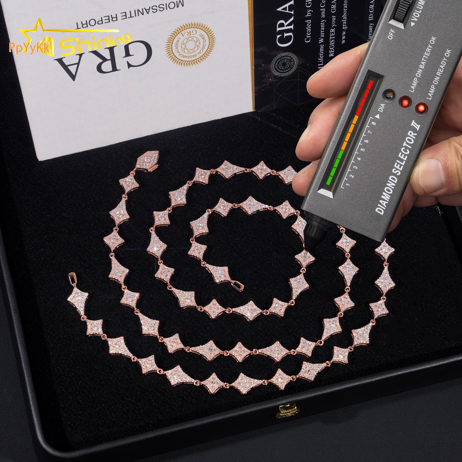 GRA Certified Hip Hop Accessories 925 Pure Silver Diamond Moissanite Tennis Chain Bracelet Fashion Necklace Iced Out