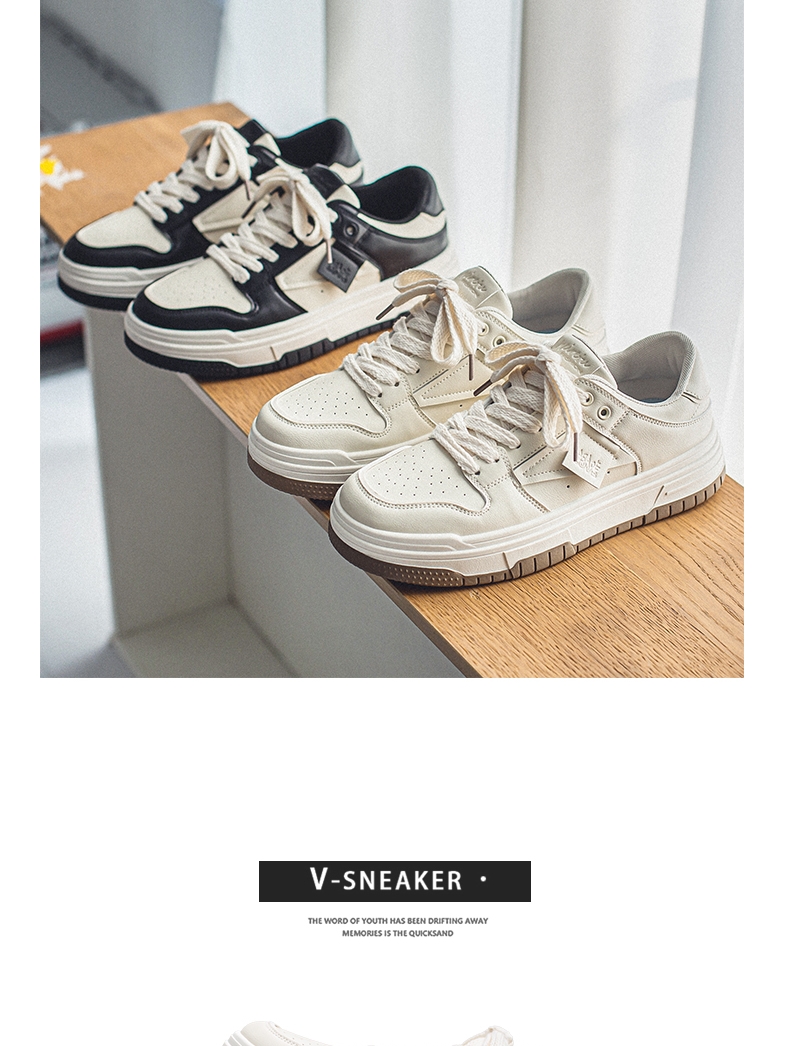 Spring board shoes men's casual trendy shoes trendy brand black and white panda designer skateboard shoes ultra light thick sole