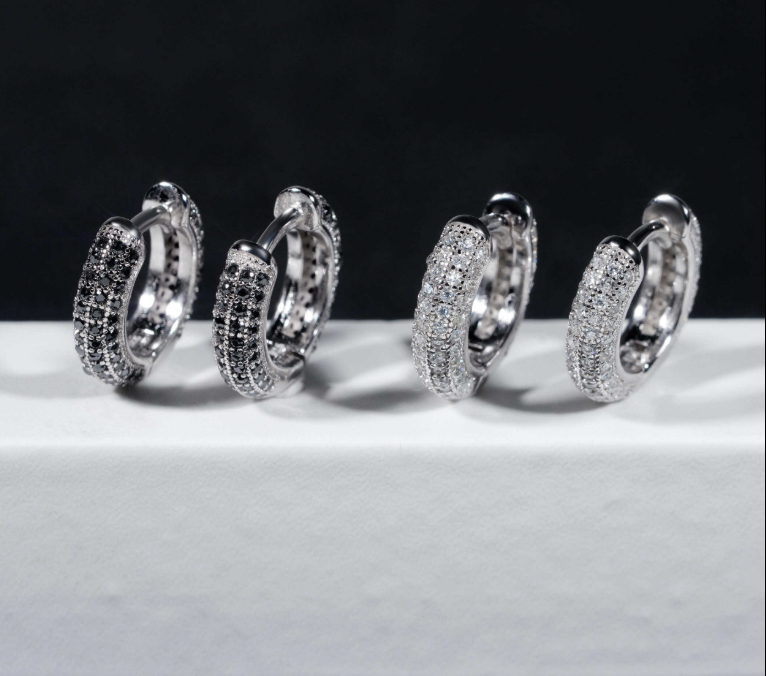 Hoop Earring Moissanite Jewelry Gold Plated 925 Sterling Silver Iced Out VVS Diamond Moissanite Earrings