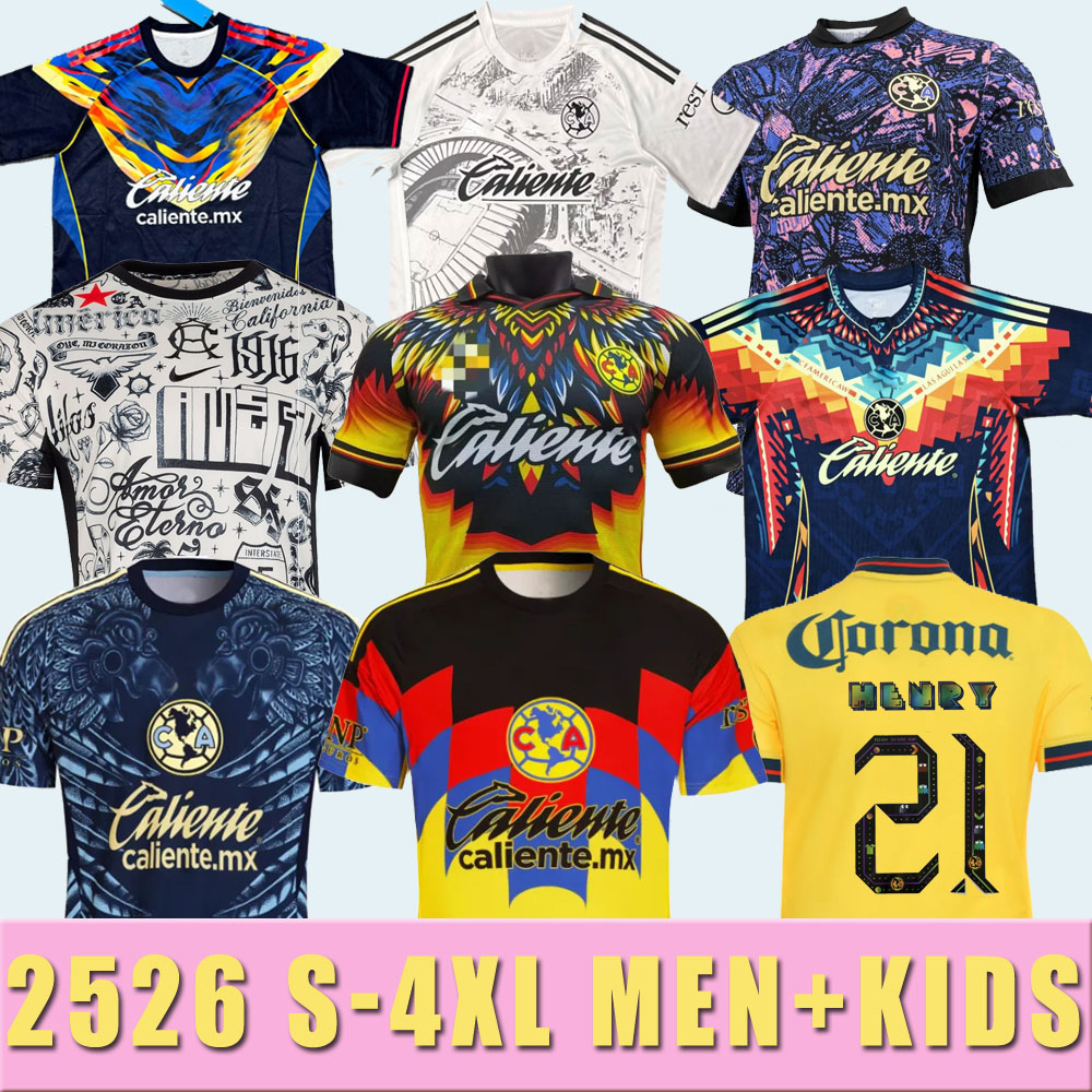 2025 2026 S-4XL Liga MX Club PAC-MAN font AmericA Soccer Jerseys 25 26 K.ALVAREZ Training J.QUINONES D.VALDES G.OCHOA GIOVANI FIDALGO A.ZENDEJAS football men
